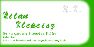 milan klepeisz business card